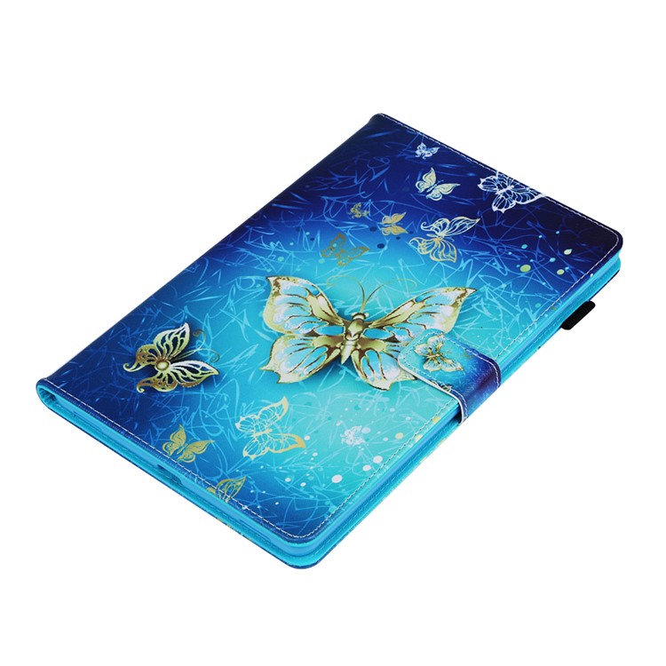 Pattern Printing Wallet Stand PU Leather Tablet Protective Case for Samsung Galaxy Tab A 10.1 (2019) T510/T515 - Golden Butterflies-6