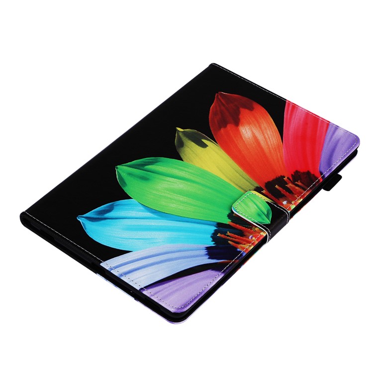 Cross Texture Pattern Printing Wallet Stand PU Leather Tablet Protective Cover for Samsung Galaxy Tab S5e SM-T720 / SM-T725 - Colorful Petals-6