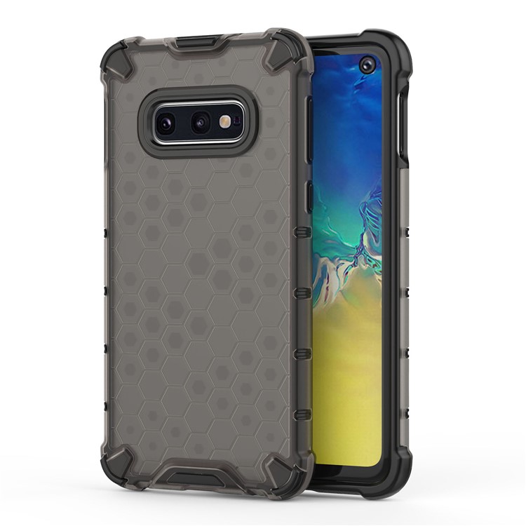 Honeycomb Pattern Shock-proof TPU + PC Hybrid Phone Case for Samsung Galaxy S10e - Black-1