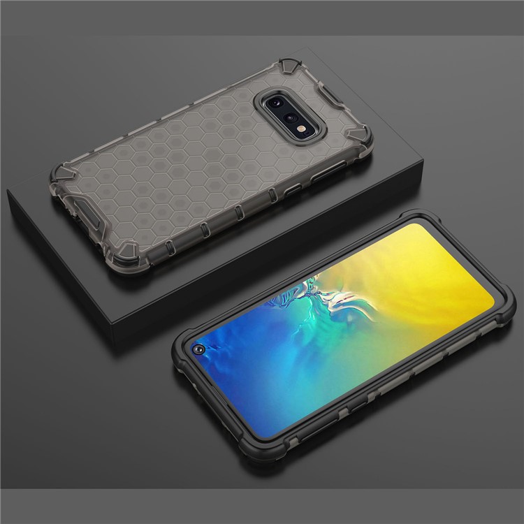 Honeycomb Pattern Shock-proof TPU + PC Hybrid Phone Case for Samsung Galaxy S10e - Black-2