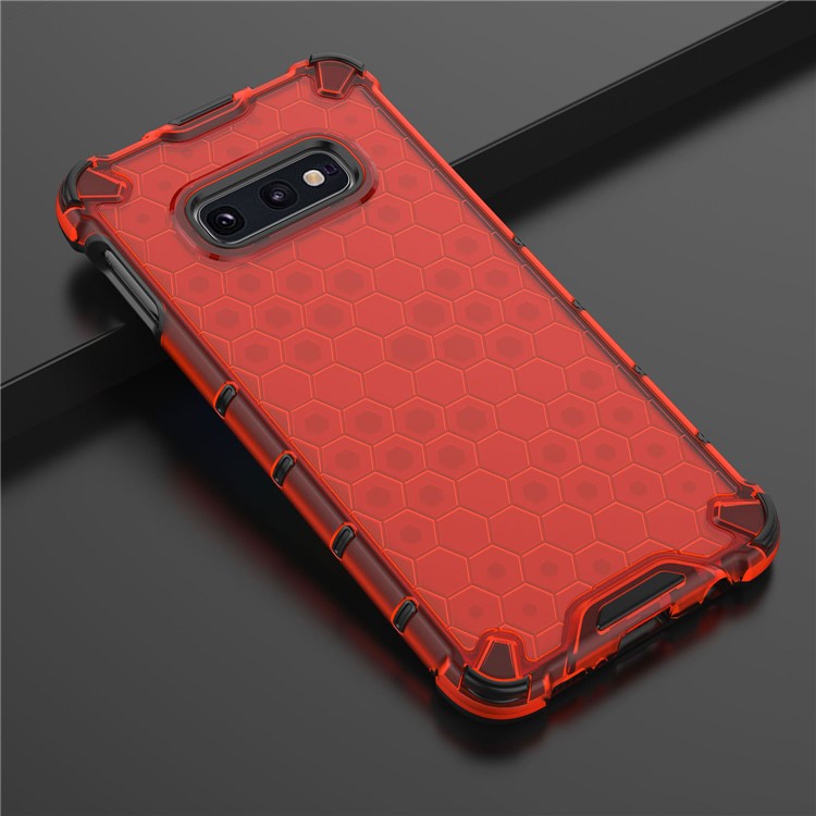 Honeycomb Pattern Shock-proof TPU + PC Hybrid Phone Case for Samsung Galaxy S10e - Red-3