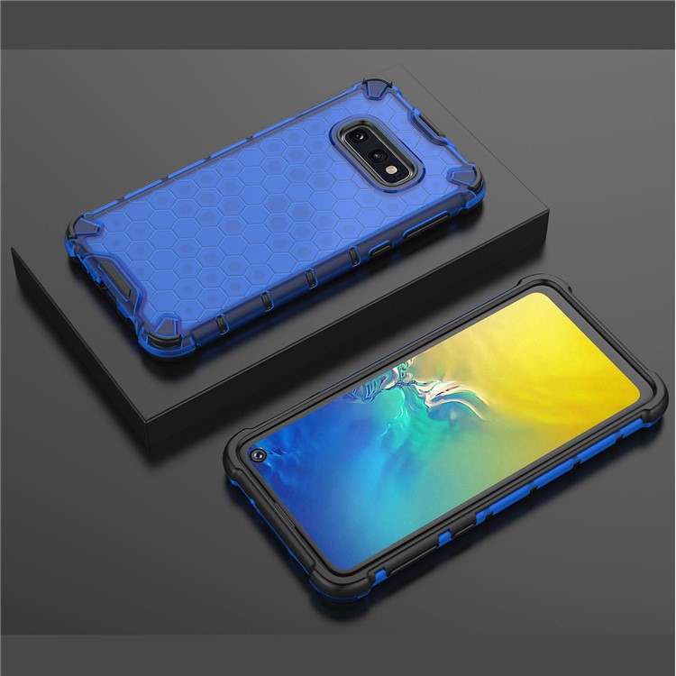 Honeycomb Pattern Shock-proof TPU + PC Hybrid Phone Case for Samsung Galaxy S10e - Blue-3