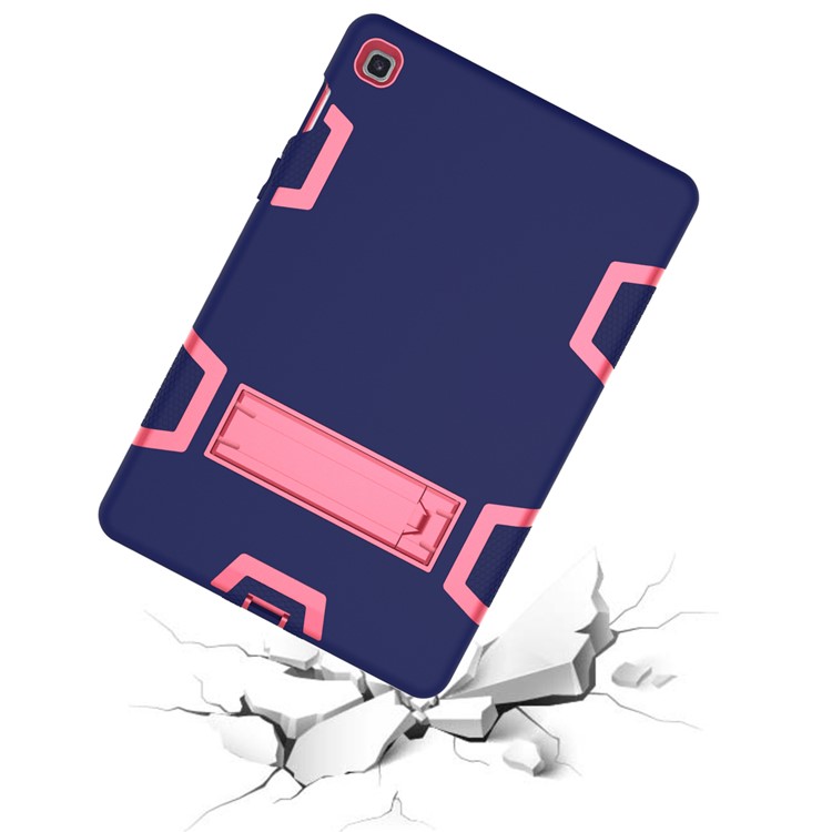 Shock Proof Hybrid TPU + PC Tablet Cover with Kickstand for Samsung Galaxy Tab S5e SM-T720 - Dark Blue / Rose-7