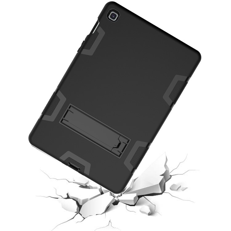 Shock Proof Hybrid TPU + PC Tablet Cover with Kickstand for Samsung Galaxy Tab S5e SM-T720 - All Black-7