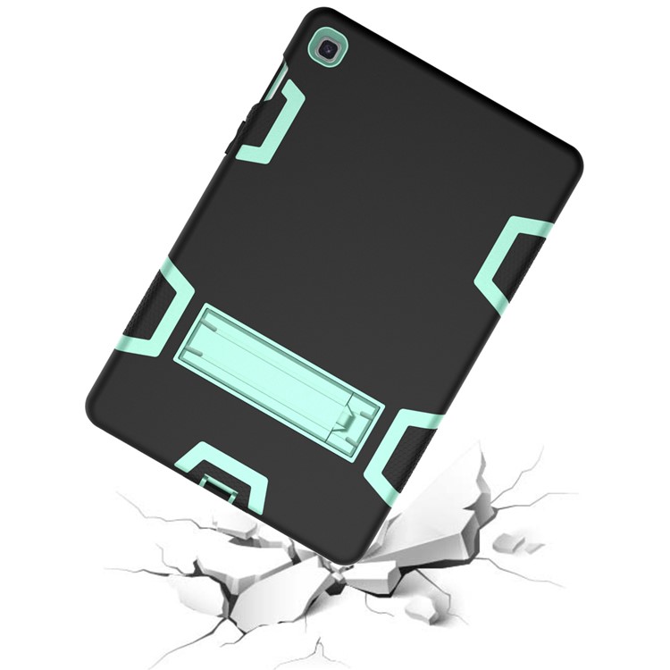 Shock Proof Hybrid TPU + PC Tablet Cover with Kickstand for Samsung Galaxy Tab S5e SM-T720 - Black / Cyan-7