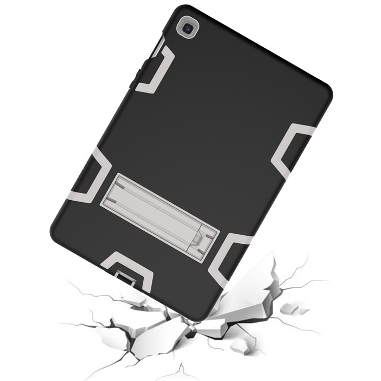 Shock Proof Hybrid TPU + PC Tablet Cover with Kickstand for Samsung Galaxy Tab S5e SM-T720 - Black / Silver-7