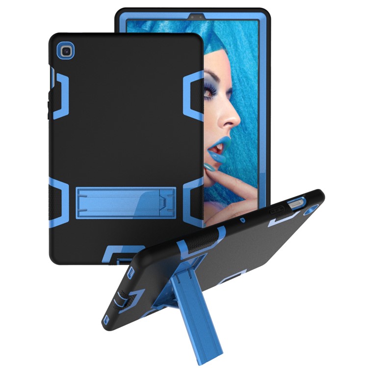 Shock Proof Hybrid TPU + PC Tablet Cover with Kickstand for Samsung Galaxy Tab S5e SM-T720 - Black / Baby Blue-1