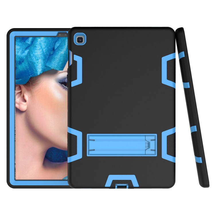 Shock Proof Hybrid TPU + PC Tablet Cover with Kickstand for Samsung Galaxy Tab S5e SM-T720 - Black / Baby Blue-5