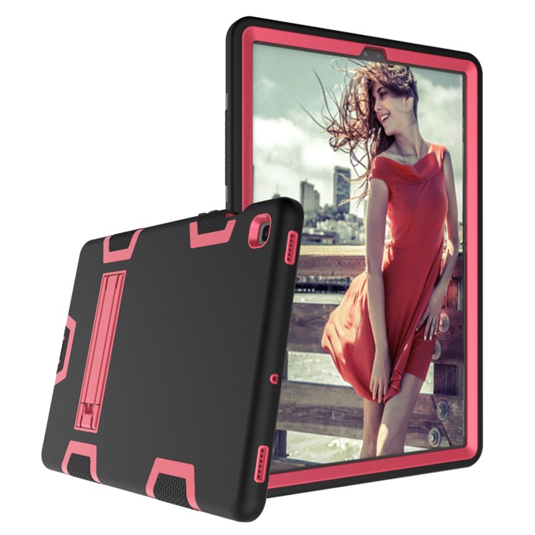 Coperchio Tablet TPU + PC Ibrido a Prova di Shock Con Cavalletto Per Samsung Galaxy Tab S5e SM-T720 - Nero / Rosa-2