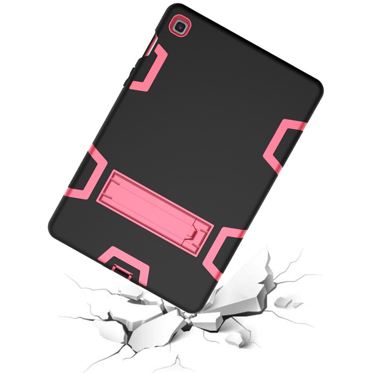Shock Proof Hybrid TPU + PC Tablet Cover with Kickstand for Samsung Galaxy Tab S5e SM-T720 - Black / Rose-7