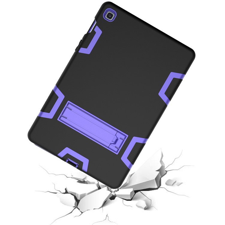 Shock Proof Hybrid TPU + PC Tablet Cover with Kickstand for Samsung Galaxy Tab S5e SM-T720 - Black / Purple-7
