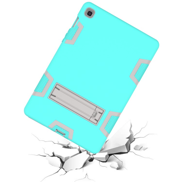 Shock Proof Hybrid TPU + PC Tablet Cover with Kickstand for Samsung Galaxy Tab S5e SM-T720 - Cyan / Grey-7
