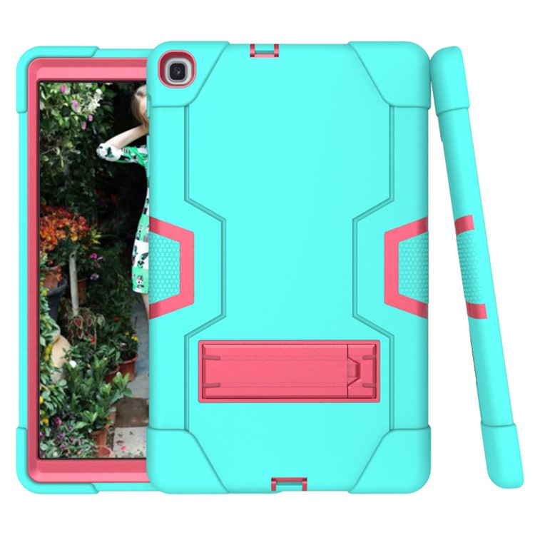 Shock Proof Hybrid TPU + PC Tablet Cover with Kickstand for Samsung Galaxy Tab A 10.1 (2019) - Cyan / Rose-5