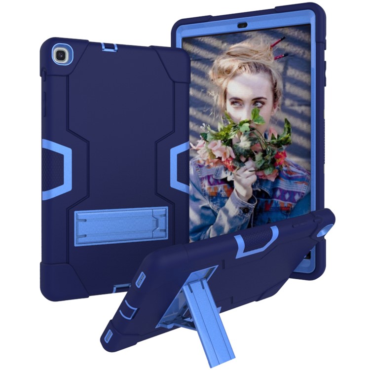 Shock Proof Hybrid TPU + PC Tablet Cover with Kickstand for Samsung Galaxy Tab A 10.1 (2019) - Dark Blue / Baby Blue-1