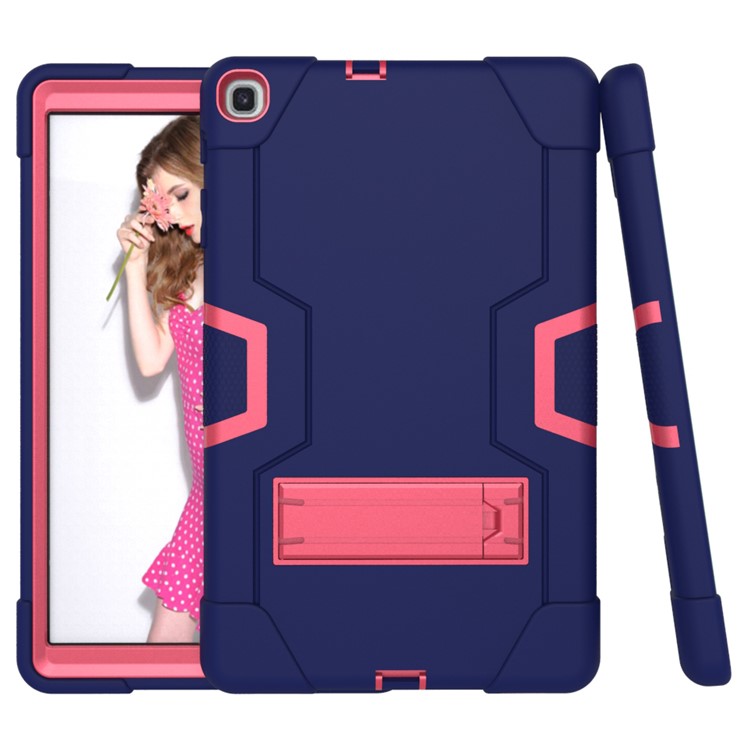 Shock Proof Hybrid TPU + PC Tablet Cover with Kickstand for Samsung Galaxy Tab A 10.1 (2019) - Dark Blue / Rose-5