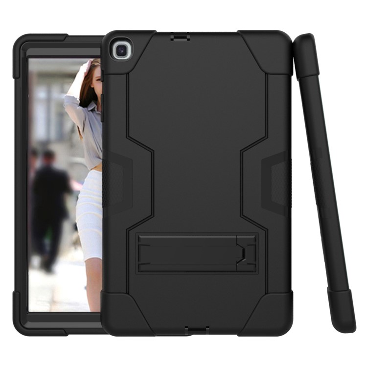 Shock Proof Hybrid TPU + PC Tablet Cover with Kickstand for Samsung Galaxy Tab A 10.1 (2019) - All Black-5