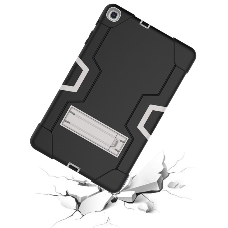Shock Proof Hybrid TPU + PC Tablet Cover with Kickstand for Samsung Galaxy Tab A 10.1 (2019) - Black / Silver-7