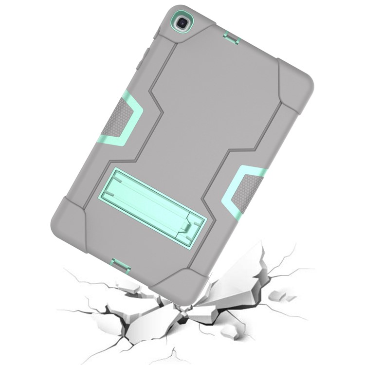 Shock Proof Hybrid TPU + PC Tablet Cover with Kickstand for Samsung Galaxy Tab A 10.1 (2019) - Grey / Cyan-7