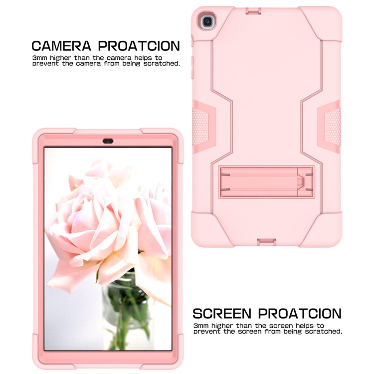 Shock Proof Hybrid TPU + PC Tablet Cover with Kickstand for Samsung Galaxy Tab A 10.1 (2019) - Pink-3