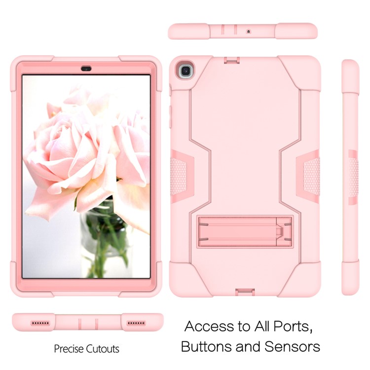 Shock Proof Hybrid TPU + PC Tablet Cover with Kickstand for Samsung Galaxy Tab A 10.1 (2019) - Pink-4