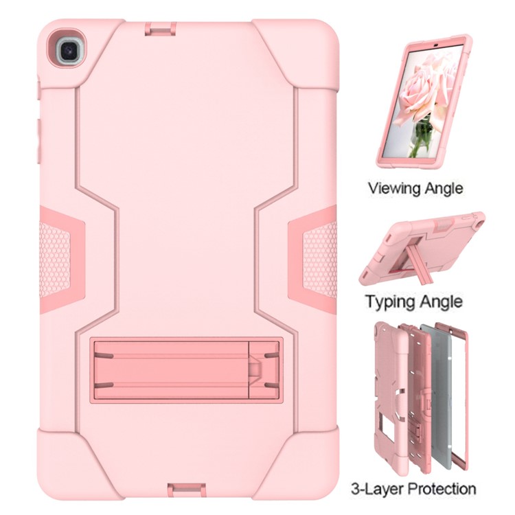 Shock Proof Hybrid TPU + PC Tablet Cover with Kickstand for Samsung Galaxy Tab A 10.1 (2019) - Pink-6