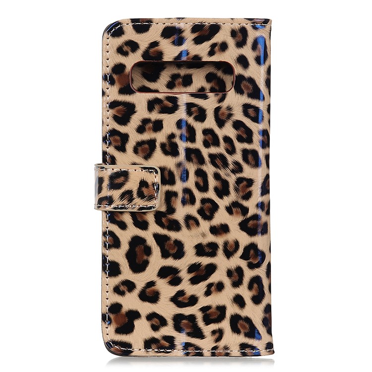 Glossy Leopard Wallet Leather Case Cover for Samsung Galaxy S10-3