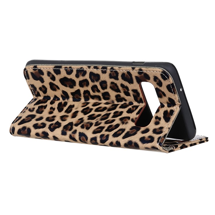 Glossy Leopard Wallet Leather Case Cover for Samsung Galaxy S10-4