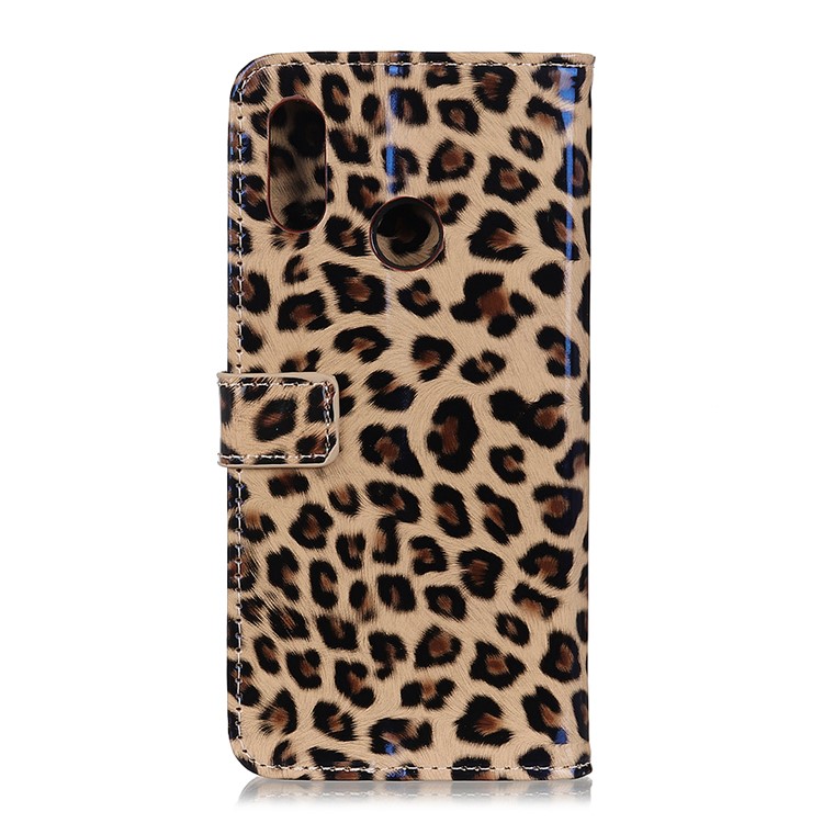 Glossy Leopard Wallet Leather Case Cover for Samsung Galaxy A40-3