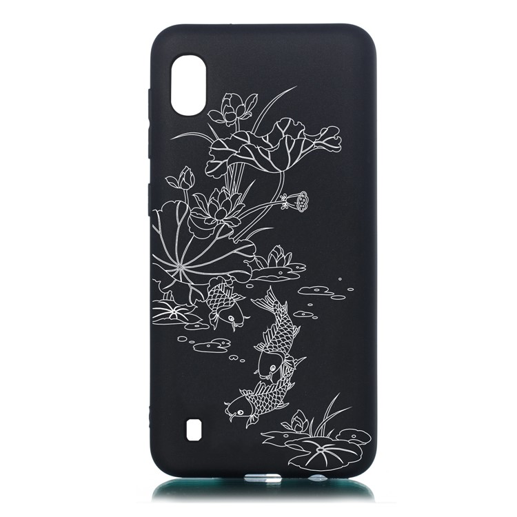 Pattern Printing Flexi Matte TPU Phone Cover for Samsung Galaxy A10 - Fish Pond-1