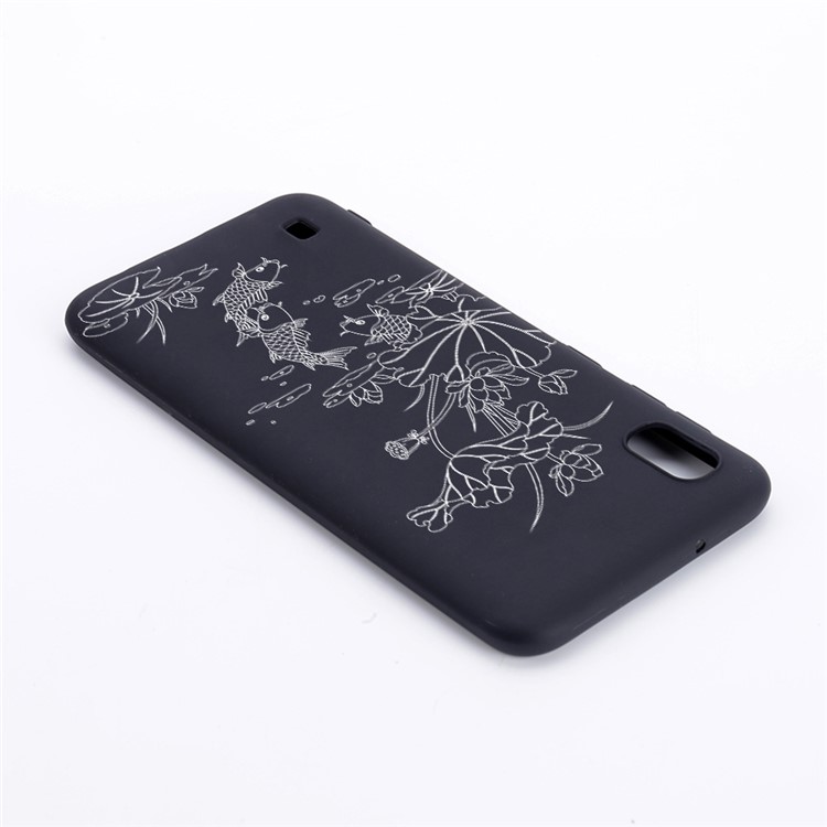 Pattern Printing Flexi Matte TPU Phone Cover for Samsung Galaxy A10 - Fish Pond-2