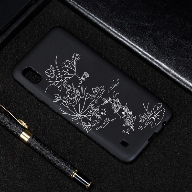 Pattern Printing Flexi Matte TPU Phone Cover for Samsung Galaxy A10 - Fish Pond-4