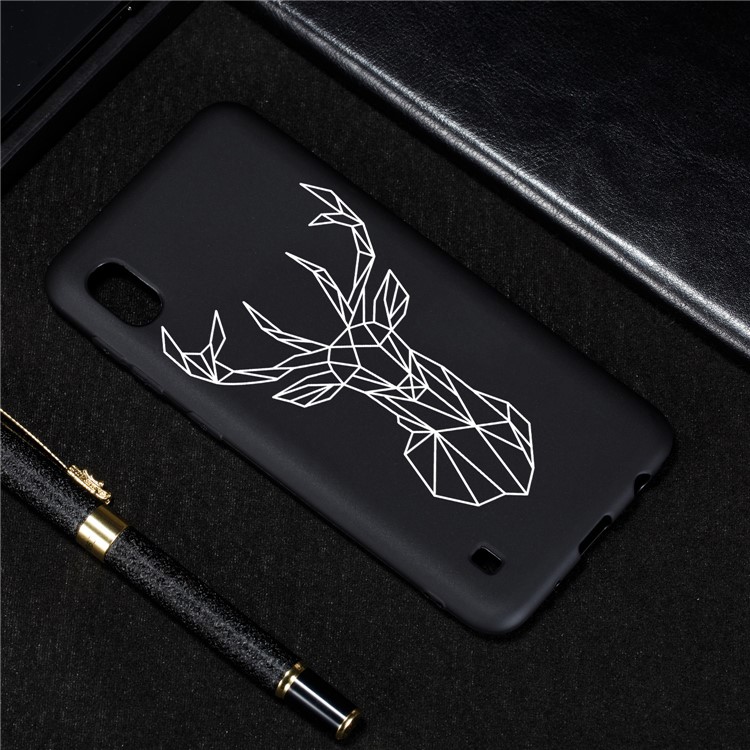 Pattern Printing Flexi Matte TPU Phone Cover for Samsung Galaxy A10 - Elk-4