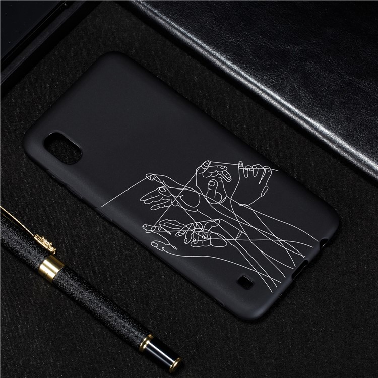 Stampa Modello Flexi Matte TPU Cover Per Samsung Galaxy A10 - Dita e Linee-4