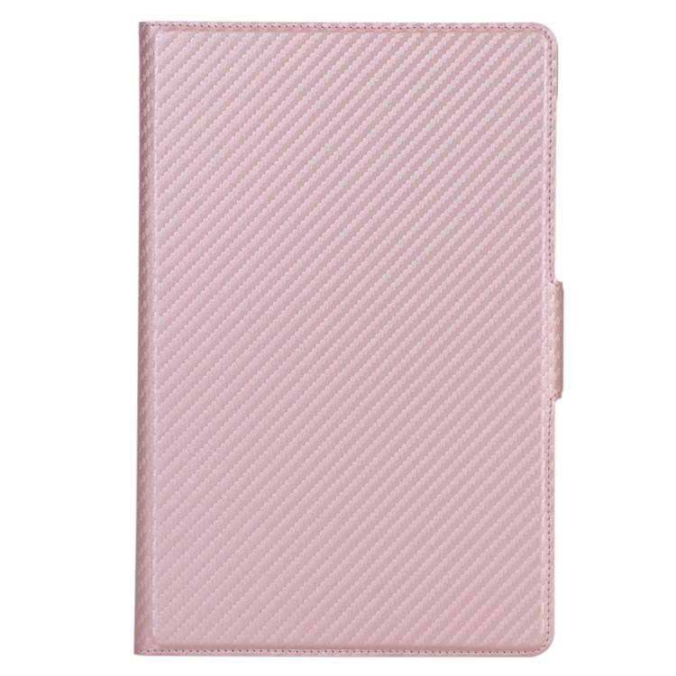 WY-606C Ultra-thin Carbon Fiber Texture PU Leather Stand Cover Case for Samsung Galaxy Tab S5e SM-T720 - Pink-12