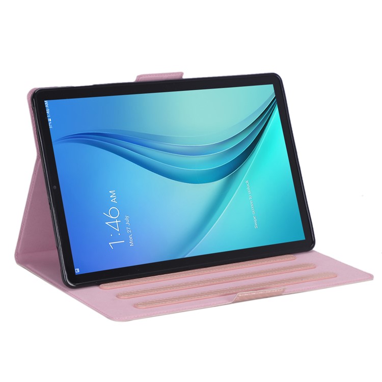 WY-606C Ultra-thin Carbon Fiber Texture PU Leather Stand Cover Case for Samsung Galaxy Tab S5e SM-T720 - Pink-5