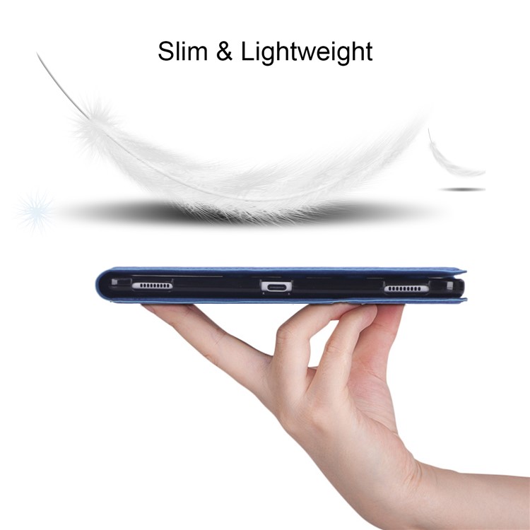 WY-606C Ultra-thin Carbon Fiber Texture PU Leather Stand Cover Case for Samsung Galaxy Tab S5e SM-T720 - Blue-11