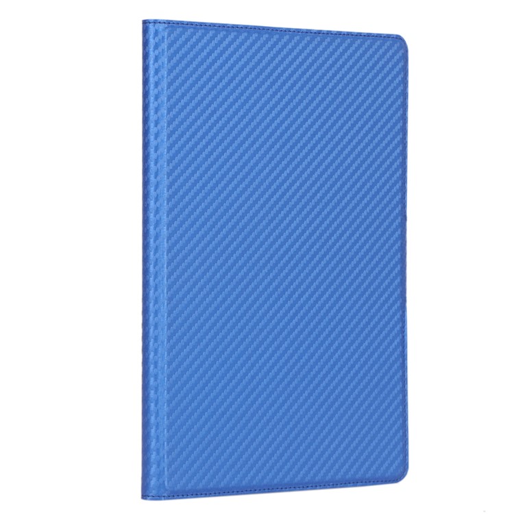 WY-606C Ultra-thin Carbon Fiber Texture PU Leather Stand Cover Case for Samsung Galaxy Tab S5e SM-T720 - Blue-2