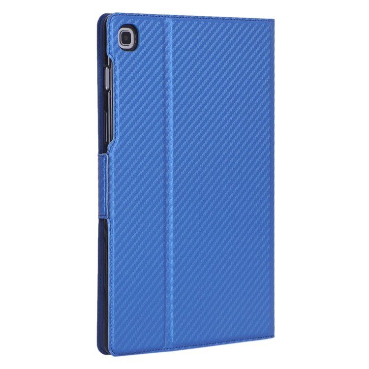 WY-606C Ultra-thin Carbon Fiber Texture PU Leather Stand Cover Case for Samsung Galaxy Tab S5e SM-T720 - Blue-3