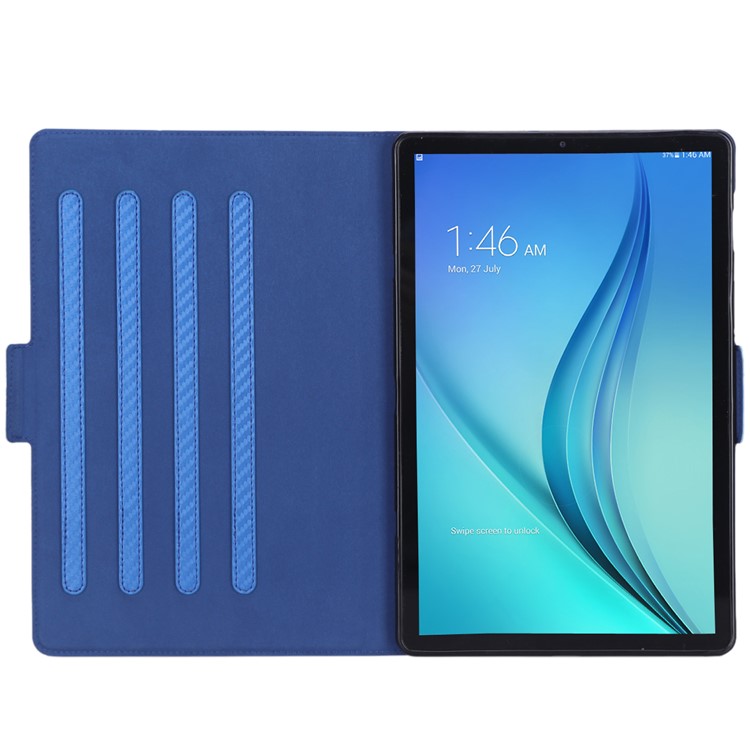 WY-606C Ultra-thin Carbon Fiber Texture PU Leather Stand Cover Case for Samsung Galaxy Tab S5e SM-T720 - Blue-4