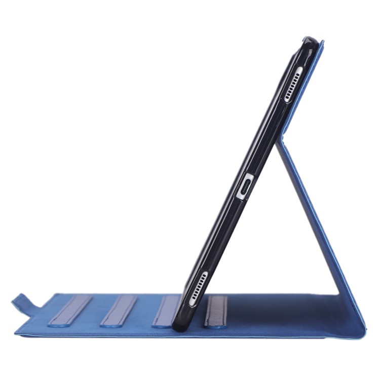 WY-606C Ultra-thin Carbon Fiber Texture PU Leather Stand Cover Case for Samsung Galaxy Tab S5e SM-T720 - Blue-6