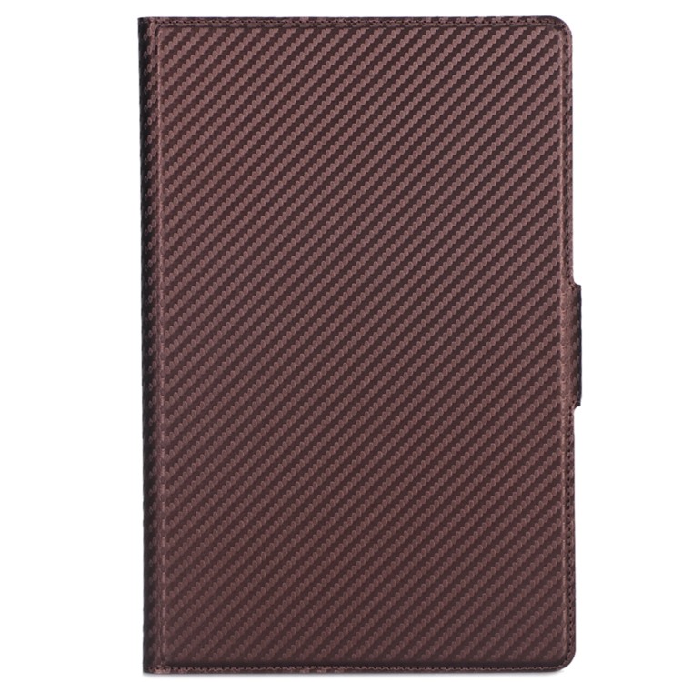 WY-606C Ultra-thin Carbon Fiber Texture PU Leather Stand Cover Case for Samsung Galaxy Tab S5e SM-T720 - Brown-12