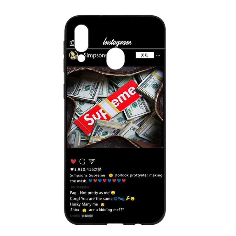 Pattern Printing and Embossment Flexi Matte TPU Phone Cover for Samsung Galaxy A40 - Instragram Pattern-1