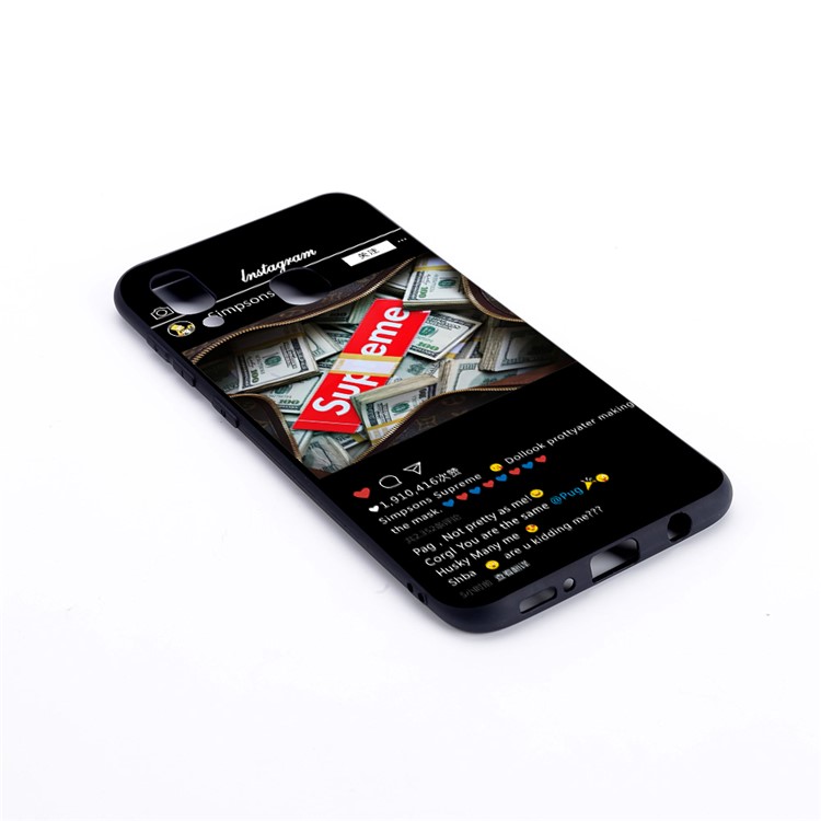 Pattern Printing and Embossment Flexi Matte TPU Phone Cover for Samsung Galaxy A40 - Instragram Pattern-2