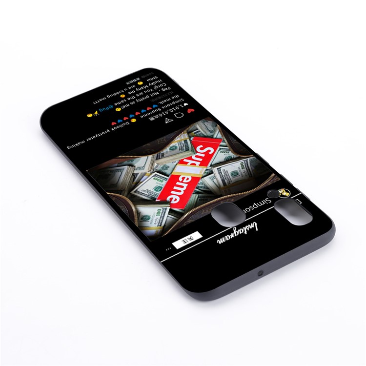Pattern Printing and Embossment Flexi Matte TPU Phone Cover for Samsung Galaxy A40 - Instragram Pattern-3