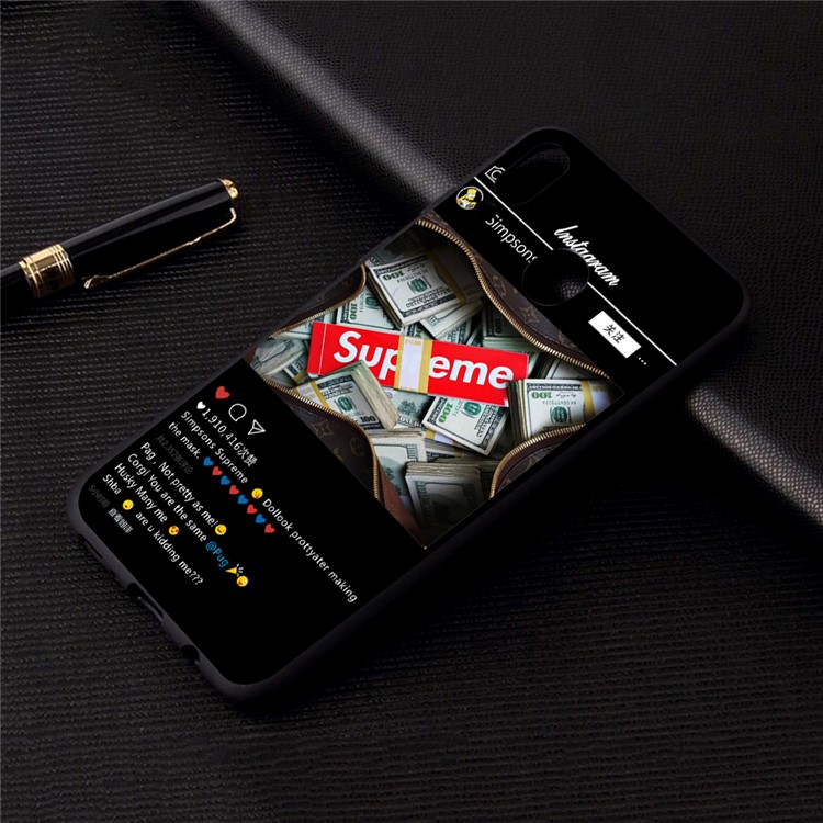Pattern Printing and Embossment Flexi Matte TPU Phone Cover for Samsung Galaxy A40 - Instragram Pattern-4