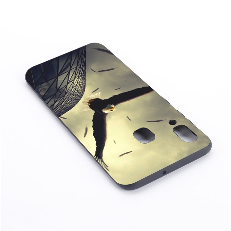 Pattern Printing and Embossment Flexi Matte TPU Phone Cover for Samsung Galaxy A40 - Eagle-3