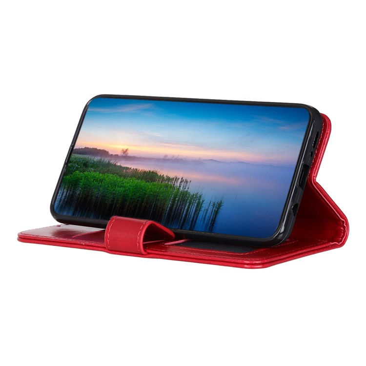Crazy Horse Texture PU Leather+TPU Phone Case for Samsung Galaxy A10e - Red-3