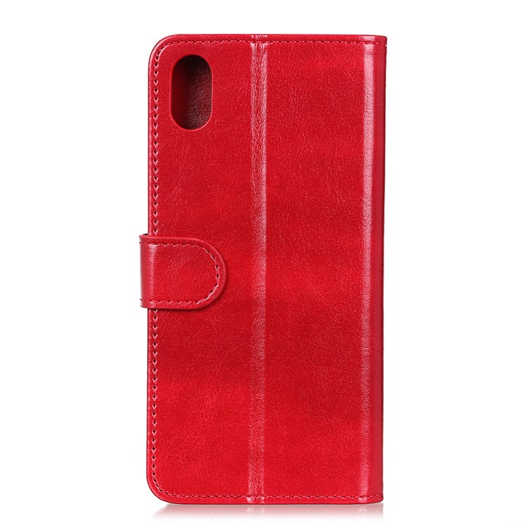 Crazy Horse Texture PU Leather+TPU Phone Case for Samsung Galaxy A10e - Red-4