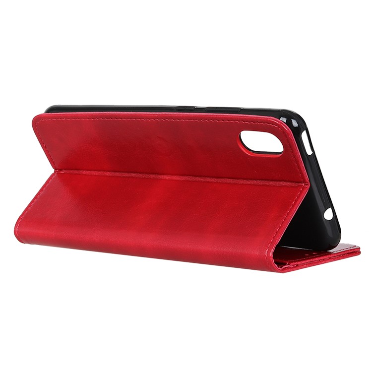 Crazy Horse Texture PU Leather+TPU Phone Case for Samsung Galaxy A10e - Red-5