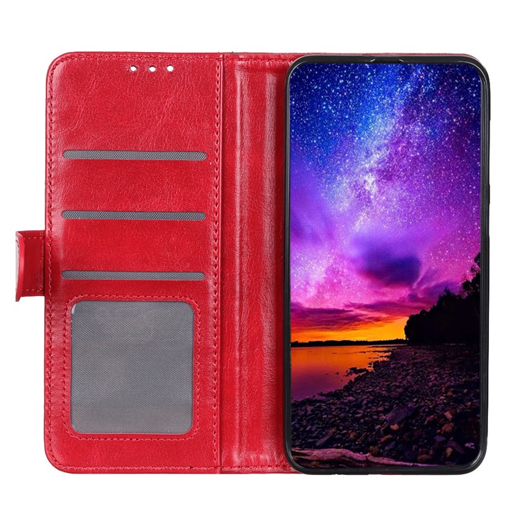 Crazy Horse Texture PU Leather+TPU Phone Case for Samsung Galaxy A10e - Red-6